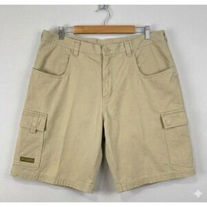 Columbia Mens Cargo Shorts Tan Khaki Cotton Twill Hiking Utility Size 38 XM4561